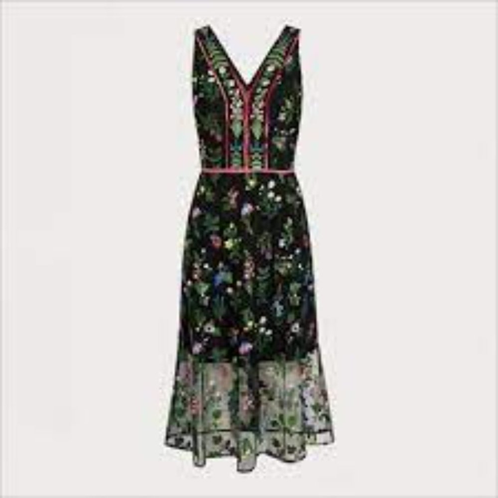 Sam Edelman Black Floral Midi Dress